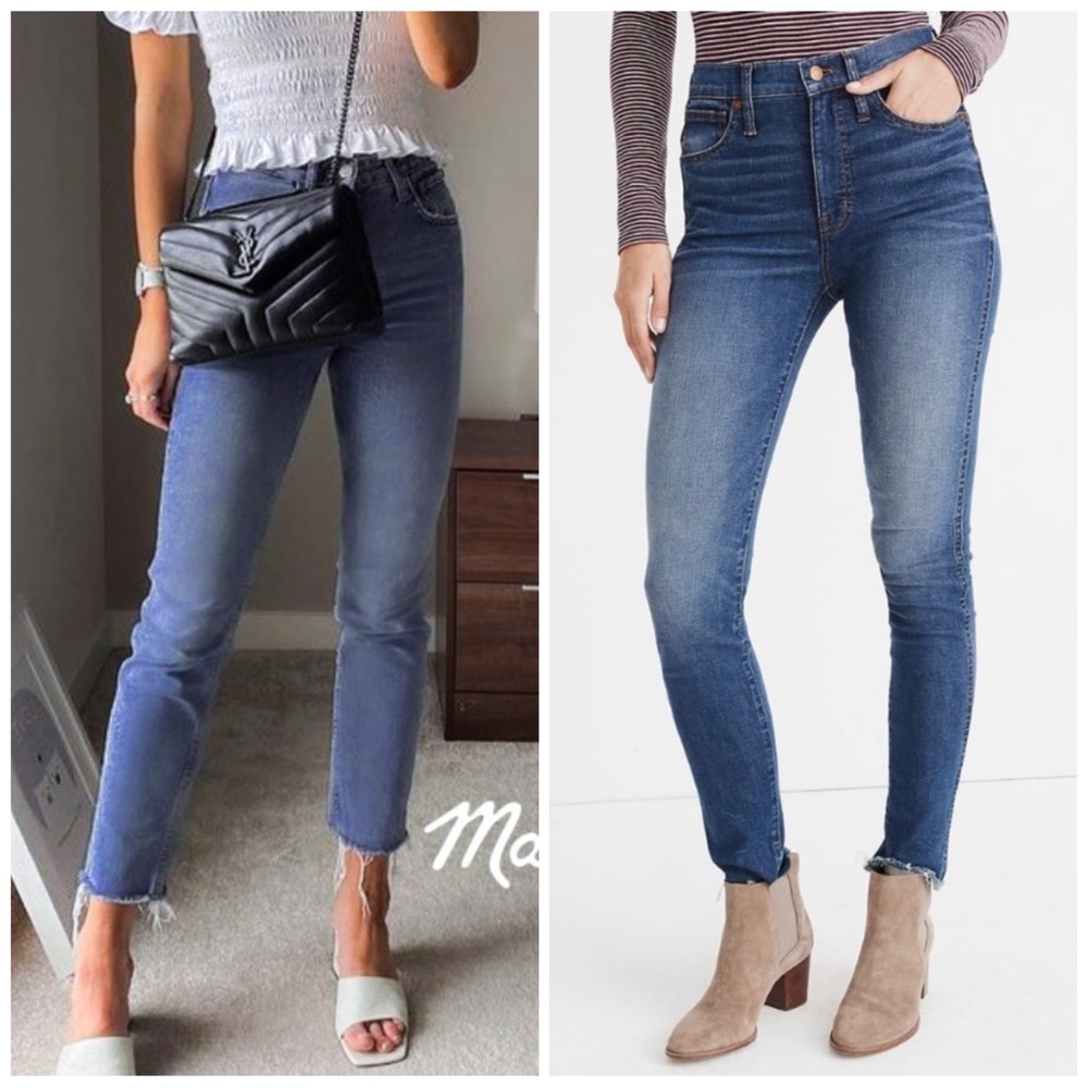 Madewell 10" High-Rise Vintage Skinny Jeans Raw Hem in Brockton Wash sz 29